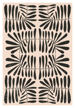 Modern kolaj tarzında soyut sanat botanik kompozisyonu olan minimalist poster, duvar sanatı dekorasyonu, kartpostal, kapak tasarımı için kullanılabilir