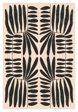 Modern kolaj tarzında soyut sanat botanik kompozisyonu olan minimalist poster, duvar sanatı dekorasyonu, kartpostal, kapak tasarımı için kullanılabilir