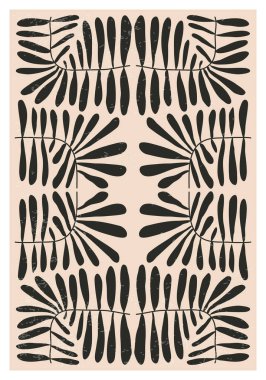 Modern kolaj tarzında soyut sanat botanik kompozisyonu olan minimalist poster, duvar sanatı dekorasyonu, kartpostal, kapak tasarımı için kullanılabilir