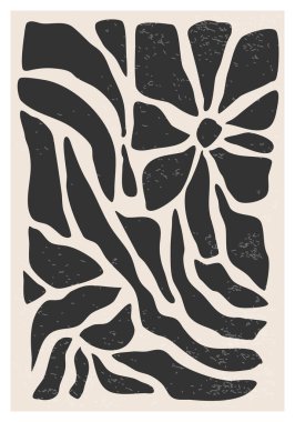 Modern kolaj tarzında soyut sanat botanik kompozisyonu olan minimalist poster, duvar sanatı dekorasyonu, kartpostal, kapak tasarımı için kullanılabilir