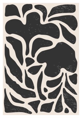 Modern kolaj tarzında soyut sanat botanik kompozisyonu olan minimalist poster, duvar sanatı dekorasyonu, kartpostal, kapak tasarımı için kullanılabilir