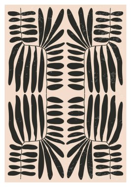 Modern kolaj tarzında soyut sanat botanik kompozisyonu olan minimalist poster, duvar sanatı dekorasyonu, kartpostal, kapak tasarımı için kullanılabilir