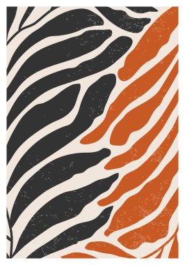 Soyut organik çiçek şekilli çağdaş kolaj minimalist duvar sanat posteri