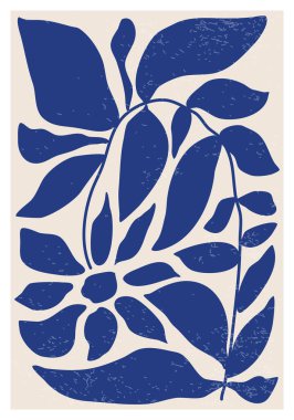 Modern kolaj tarzında soyut sanat botanik kompozisyonu olan minimalist poster, duvar sanatı dekorasyonu, kartpostal, kapak tasarımı için kullanılabilir