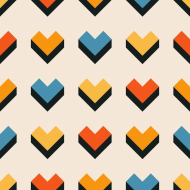 Soyut geometrik yaratıcı sanatsal kompozisyona sahip modaya uygun minimalist kusursuz desen retro vintage iç tasarım, duvar kağıdı, minimal arkaplan, vektör illüstrasyonu