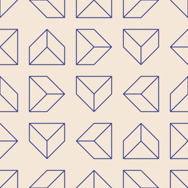 Soyut geometrik yaratıcı sanatsal kompozisyona sahip modaya uygun minimalist kusursuz desen retro vintage iç tasarım, duvar kağıdı, minimal arkaplan, vektör illüstrasyonu