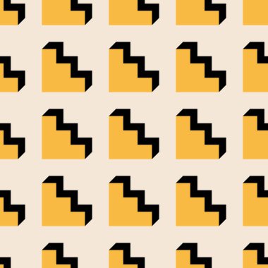 Soyut geometrik yaratıcı sanatsal kompozisyona sahip modaya uygun minimalist kusursuz desen retro vintage iç tasarım, duvar kağıdı, minimal arkaplan, vektör illüstrasyonu