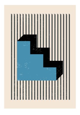 En az 20 'lik geometrik tasarım posteri, ilkel şekilli vektör şablonu, modern hipster tarzı.