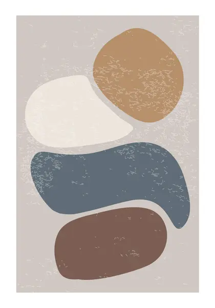 Minimalistisch Design Poster Met Abstracte Organische Vormen Compositie Trendy Hedendaagse Stockvector