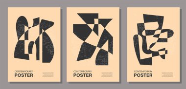 Duvar dekorasyonu, poster veya broşür tasarımı, vektör illüstrasyonu gibi ideal, modaya uygun, soyut estetik, yaratıcı minimalist geometrik kompozisyonlar.