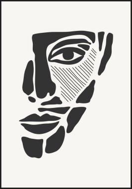 Modern çağdaş poster, risograph estetiği, riso baskı efekti, modern iç tasarım için ideal.