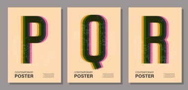 Moda çağdaş poster, risograph estetiği, riso baskı efekti, modern iç tasarım için ideal.