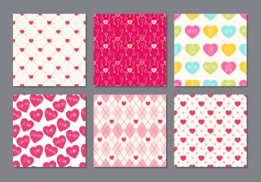 Dekorasyonun için kalpleri olan, pürüzsüz geçmişli hoş bir retro seti.