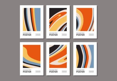 Modern kolaj tarzında soyut şekillere sahip asgari orta yüzyıl duvar sanat posteri poster, poster, el ilanı, kart, broşür vs. olarak kullanılabilir