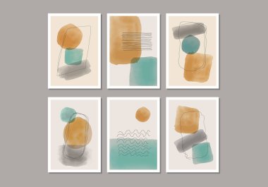 Soyut yaratıcı, asgari düzeyde sanatsal el yapımı kompozisyonlar posta kartı veya broşür tasarımı, vektör illüstrasyonu gibi duvar dekorasyonu için idealdir.