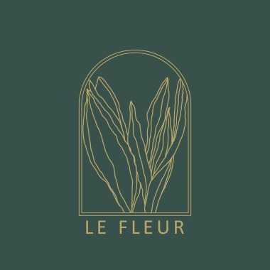 Modaya uygun botanik soyut bohem tasarım simgesi minimal doğrusal logo olarak idealdir