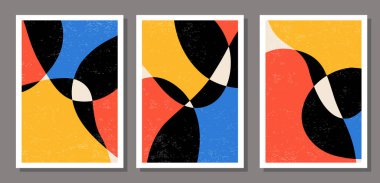 Duvar dekorasyonu, kartpostal ya da broşür tasarımı, vektör illüstrasyonu gibi ideal soyut yaratıcı minimal organik kompozisyonlar seti