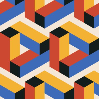 Soyut geometrik yaratıcı sanatsal kompozisyona sahip modaya uygun minimalist kusursuz desen retro vintage iç tasarım, duvar kağıdı, minimal arkaplan, vektör illüstrasyonu