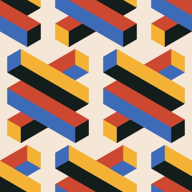 Soyut geometrik yaratıcı sanatsal kompozisyona sahip modaya uygun minimalist kusursuz desen retro vintage iç tasarım, duvar kağıdı, minimal arkaplan, vektör illüstrasyonu