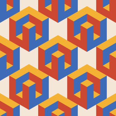 Soyut geometrik yaratıcı sanatsal kompozisyona sahip modaya uygun minimalist kusursuz desen retro vintage iç tasarım, duvar kağıdı, minimal arkaplan, vektör illüstrasyonu