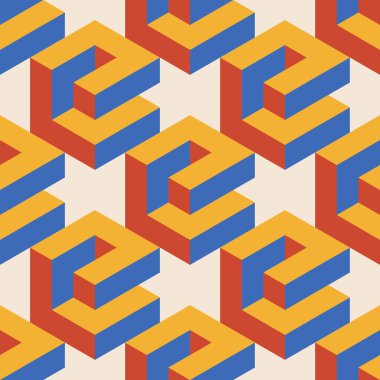 Soyut geometrik yaratıcı sanatsal kompozisyona sahip modaya uygun minimalist kusursuz desen retro vintage iç tasarım, duvar kağıdı, minimal arkaplan, vektör illüstrasyonu