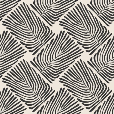 İç tasarım, duvar kâğıdı, minimal arkaplan, vektör illüstrasyonu için ideal nötr renklerde soyut el yazması kompozisyonu ile son derece minimalist, kusursuz botanik desen