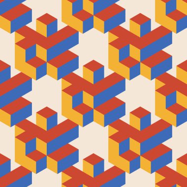 Soyut geometrik yaratıcı sanatsal kompozisyona sahip modaya uygun minimalist kusursuz desen retro vintage iç tasarım, duvar kağıdı, minimal arkaplan, vektör illüstrasyonu