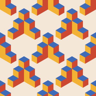 Soyut geometrik yaratıcı sanatsal kompozisyona sahip modaya uygun minimalist kusursuz desen retro vintage iç tasarım, duvar kağıdı, minimal arkaplan, vektör illüstrasyonu