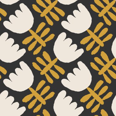 İç tasarım, duvar kâğıdı, minimal arkaplan, vektör illüstrasyonu için ideal nötr renklerde soyut el yazması kompozisyonu ile son derece minimalist, kusursuz botanik desen