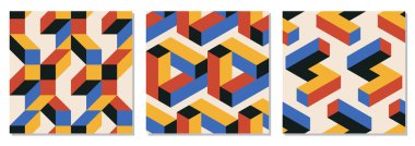 Soyut geometrik yaratıcı sanatsal kompozisyona sahip, modaya uygun, minimalist, pürüzsüz modeller. Eski model iç tasarım, duvar kağıdı, minimal arkaplan, vektör illüstrasyonu için ideal.