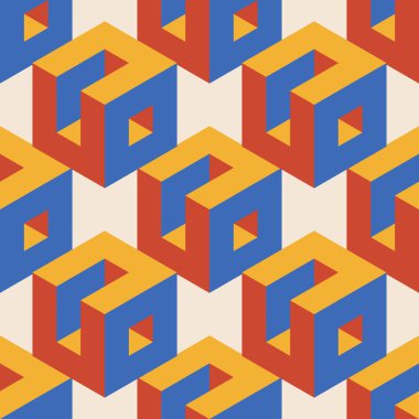 Soyut geometrik yaratıcı sanatsal kompozisyona sahip modaya uygun minimalist kusursuz desen retro vintage iç tasarım, duvar kağıdı, minimal arkaplan, vektör illüstrasyonu