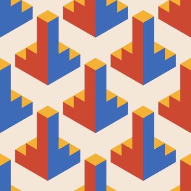 Soyut geometrik yaratıcı sanatsal kompozisyona sahip modaya uygun minimalist kusursuz desen retro vintage iç tasarım, duvar kağıdı, minimal arkaplan, vektör illüstrasyonu