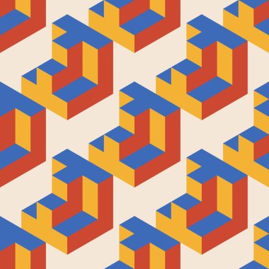 Soyut geometrik yaratıcı sanatsal kompozisyona sahip modaya uygun minimalist kusursuz desen retro vintage iç tasarım, duvar kağıdı, minimal arkaplan, vektör illüstrasyonu