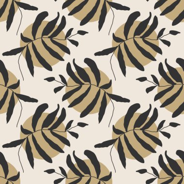 İç tasarım, duvar kâğıdı, minimal arkaplan, vektör illüstrasyonu için ideal nötr renklerde soyut el yazması kompozisyonu ile son derece minimalist, kusursuz botanik desen