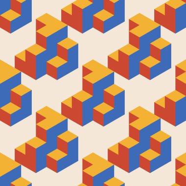 Soyut geometrik yaratıcı sanatsal kompozisyona sahip modaya uygun minimalist kusursuz desen retro vintage iç tasarım, duvar kağıdı, minimal arkaplan, vektör illüstrasyonu