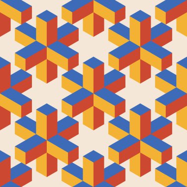 Soyut geometrik yaratıcı sanatsal kompozisyona sahip modaya uygun minimalist kusursuz desen retro vintage iç tasarım, duvar kağıdı, minimal arkaplan, vektör illüstrasyonu