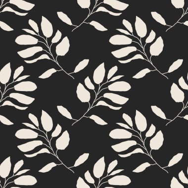 İç tasarım, duvar kâğıdı, minimal arkaplan, vektör illüstrasyonu için ideal nötr renklerde soyut el yazması kompozisyonu ile son derece minimalist, kusursuz botanik desen