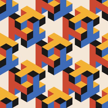 Soyut geometrik yaratıcı sanatsal kompozisyona sahip modaya uygun minimalist kusursuz desen retro vintage iç tasarım, duvar kağıdı, minimal arkaplan, vektör illüstrasyonu