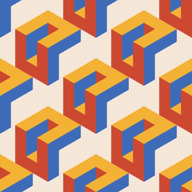 Soyut geometrik yaratıcı sanatsal kompozisyona sahip modaya uygun minimalist kusursuz desen retro vintage iç tasarım, duvar kağıdı, minimal arkaplan, vektör illüstrasyonu