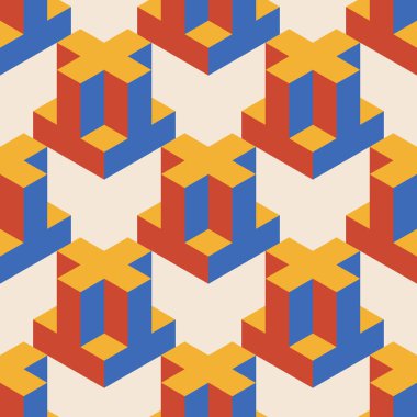 Soyut geometrik yaratıcı sanatsal kompozisyona sahip modaya uygun minimalist kusursuz desen retro vintage iç tasarım, duvar kağıdı, minimal arkaplan, vektör illüstrasyonu