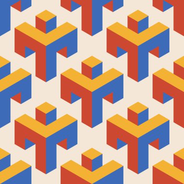 Soyut geometrik yaratıcı sanatsal kompozisyona sahip modaya uygun minimalist kusursuz desen retro vintage iç tasarım, duvar kağıdı, minimal arkaplan, vektör illüstrasyonu