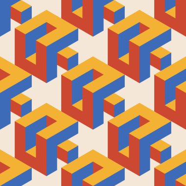 Soyut geometrik yaratıcı sanatsal kompozisyona sahip modaya uygun minimalist kusursuz desen retro vintage iç tasarım, duvar kağıdı, minimal arkaplan, vektör illüstrasyonu