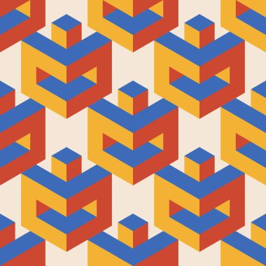 Soyut geometrik yaratıcı sanatsal kompozisyona sahip modaya uygun minimalist kusursuz desen retro vintage iç tasarım, duvar kağıdı, minimal arkaplan, vektör illüstrasyonu