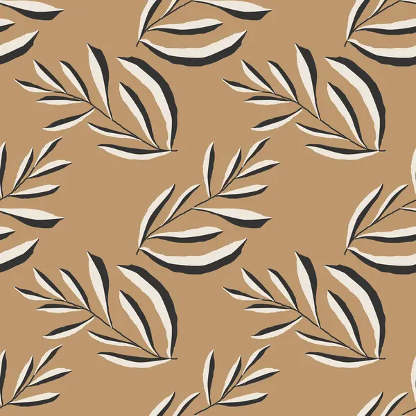 İç tasarım, duvar kâğıdı, minimal arkaplan, vektör illüstrasyonu için ideal nötr renklerde soyut el yazması kompozisyonu ile son derece minimalist, kusursuz botanik desen