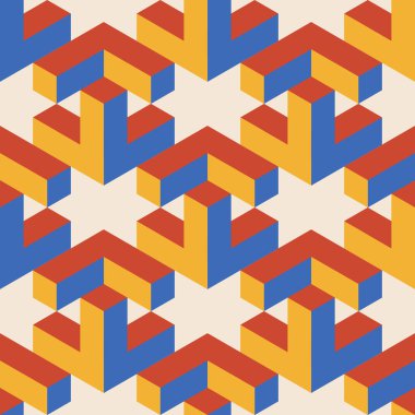 Soyut geometrik yaratıcı sanatsal kompozisyona sahip modaya uygun minimalist kusursuz desen retro vintage iç tasarım, duvar kağıdı, minimal arkaplan, vektör illüstrasyonu