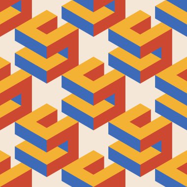 Soyut geometrik yaratıcı sanatsal kompozisyona sahip modaya uygun minimalist kusursuz desen retro vintage iç tasarım, duvar kağıdı, minimal arkaplan, vektör illüstrasyonu