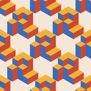 Soyut geometrik yaratıcı sanatsal kompozisyona sahip modaya uygun minimalist kusursuz desen retro vintage iç tasarım, duvar kağıdı, minimal arkaplan, vektör illüstrasyonu