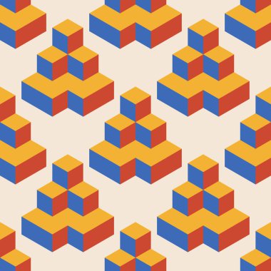 Soyut geometrik yaratıcı sanatsal kompozisyona sahip modaya uygun minimalist kusursuz desen retro vintage iç tasarım, duvar kağıdı, minimal arkaplan, vektör illüstrasyonu