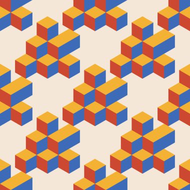 Soyut geometrik yaratıcı sanatsal kompozisyona sahip modaya uygun minimalist kusursuz desen retro vintage iç tasarım, duvar kağıdı, minimal arkaplan, vektör illüstrasyonu