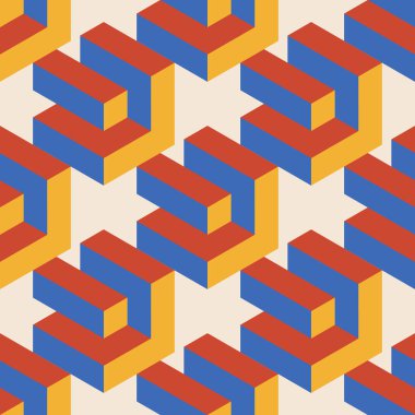 Soyut geometrik yaratıcı sanatsal kompozisyona sahip modaya uygun minimalist kusursuz desen retro vintage iç tasarım, duvar kağıdı, minimal arkaplan, vektör illüstrasyonu